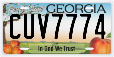 GA license plate CUV7774