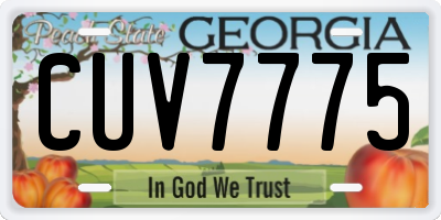 GA license plate CUV7775