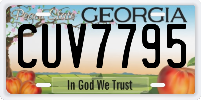 GA license plate CUV7795