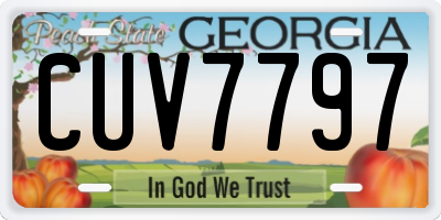 GA license plate CUV7797