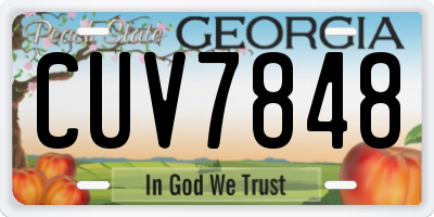 GA license plate CUV7848