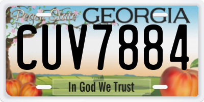 GA license plate CUV7884