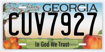 GA license plate CUV7927