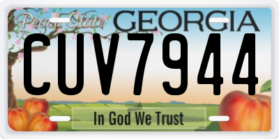 GA license plate CUV7944