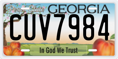 GA license plate CUV7984