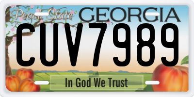 GA license plate CUV7989