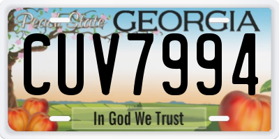 GA license plate CUV7994