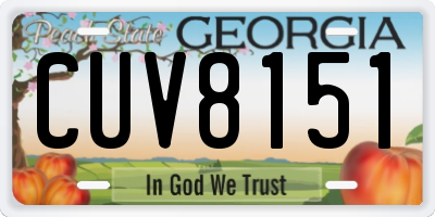 GA license plate CUV8151