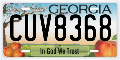 GA license plate CUV8368