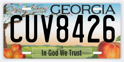 GA license plate CUV8426