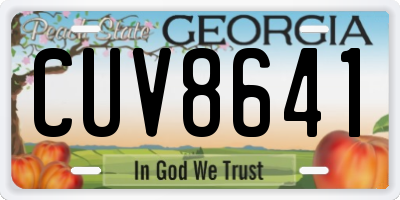 GA license plate CUV8641