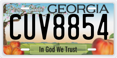 GA license plate CUV8854