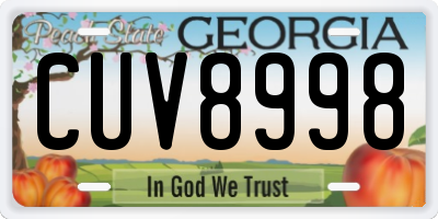 GA license plate CUV8998
