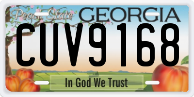 GA license plate CUV9168
