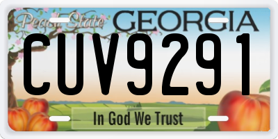 GA license plate CUV9291