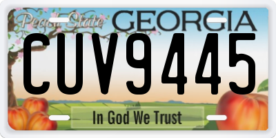 GA license plate CUV9445
