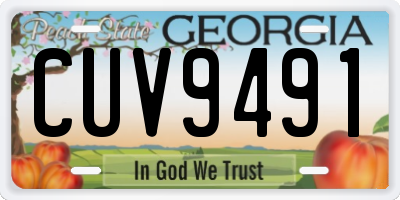 GA license plate CUV9491