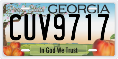 GA license plate CUV9717