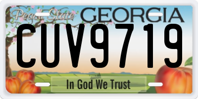 GA license plate CUV9719