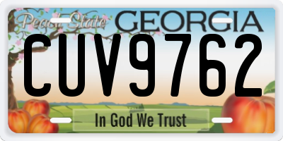 GA license plate CUV9762