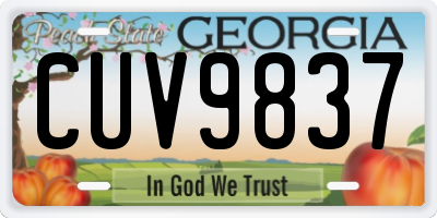 GA license plate CUV9837
