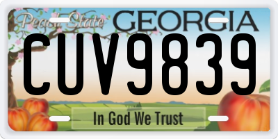GA license plate CUV9839