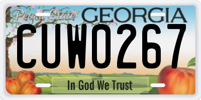 GA license plate CUW0267