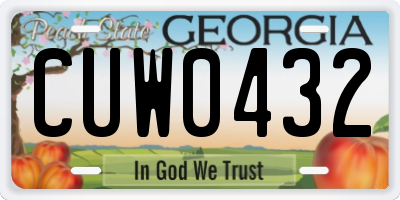 GA license plate CUW0432