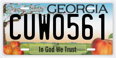 GA license plate CUW0561