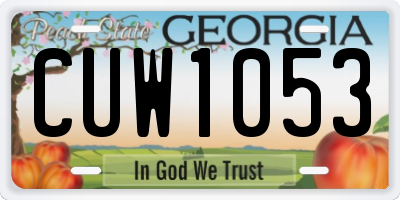 GA license plate CUW1053