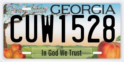 GA license plate CUW1528