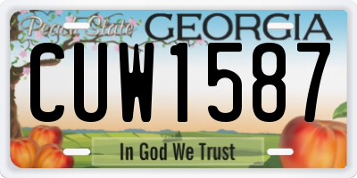 GA license plate CUW1587