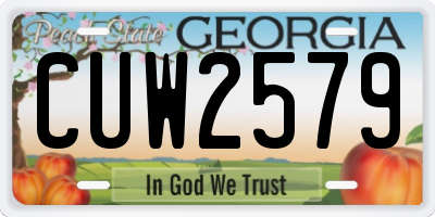 GA license plate CUW2579