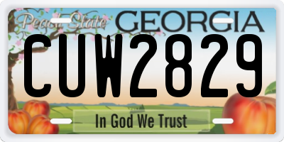 GA license plate CUW2829