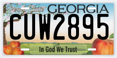 GA license plate CUW2895