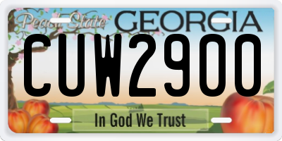 GA license plate CUW2900
