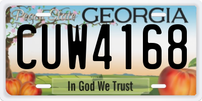GA license plate CUW4168