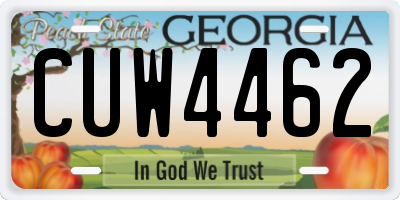GA license plate CUW4462