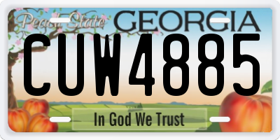 GA license plate CUW4885