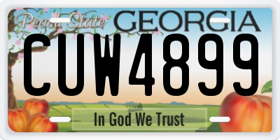 GA license plate CUW4899