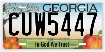 GA license plate CUW5447