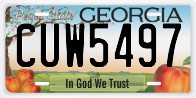 GA license plate CUW5497