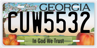 GA license plate CUW5532