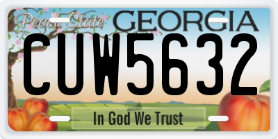 GA license plate CUW5632