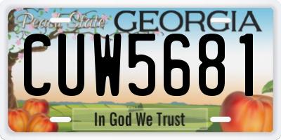 GA license plate CUW5681