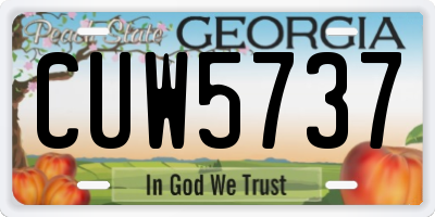 GA license plate CUW5737