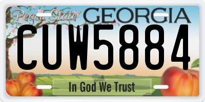 GA license plate CUW5884
