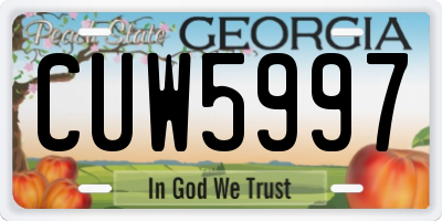 GA license plate CUW5997