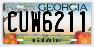 GA license plate CUW6211