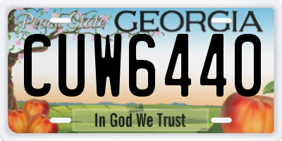 GA license plate CUW6440